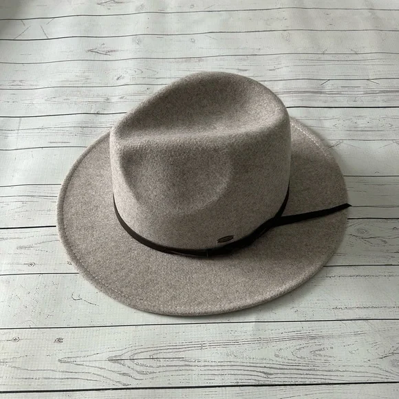 Taupe/Gray Felt Hat - Picture 1 of 6